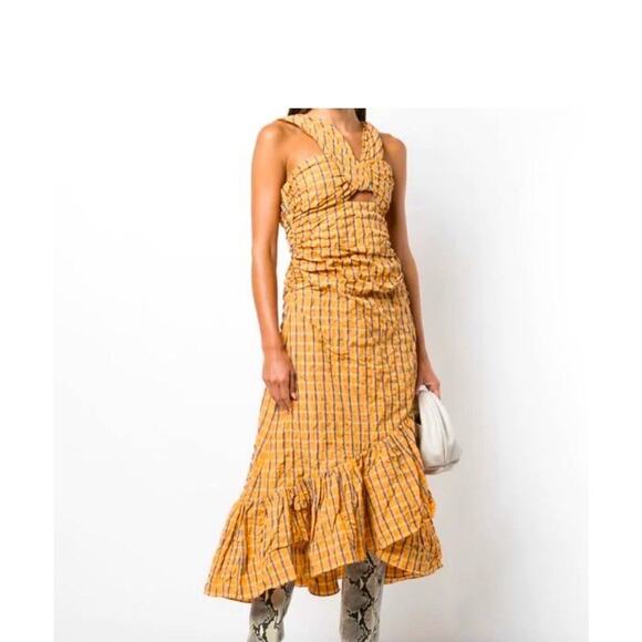 cinq a sept Dresses & Skirts - Cinq A Sept Lola Stripe Ruffle Long Festive Cruise Vacation Midi Dress Size 0